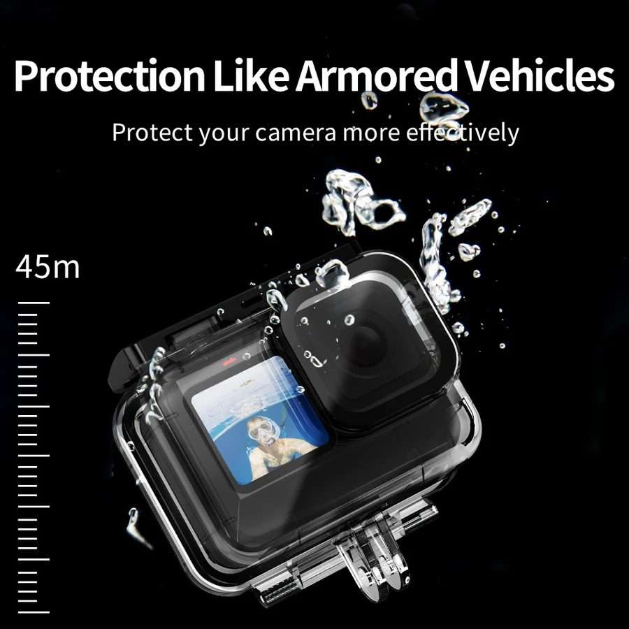 TELESIN GP-WTP-901 45m Diving Shell, For GoPro HERO12 Black / HERO11 Black ... Shell+Filter Set