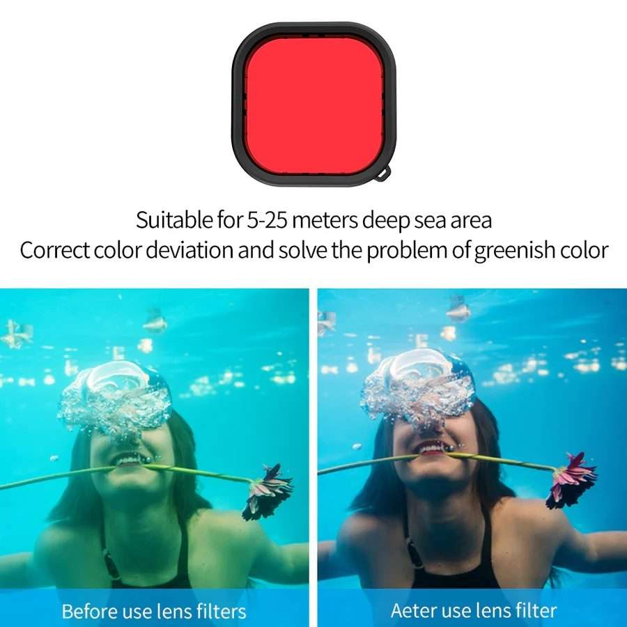 TELESIN GP-WTP-901 45m Diving Shell, For GoPro HERO12 Black / HERO11 Black ... Shell+Filter Set