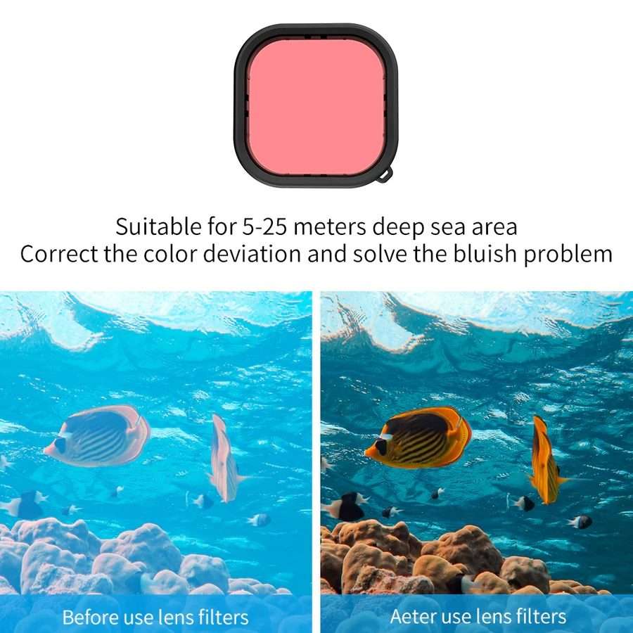TELESIN GP-WTP-901 45m Diving Shell, For GoPro HERO12 Black / HERO11 Black ... Shell+Filter Set