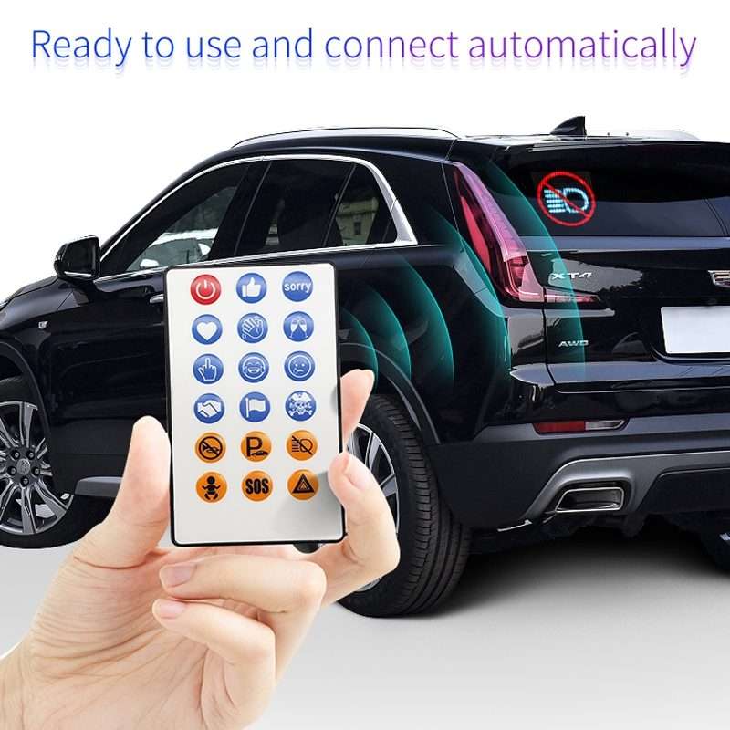 HI.GROOM Car LED Customized Pixel Emoticon Lights Bluetooth Remote Control Interactive AI Screen,