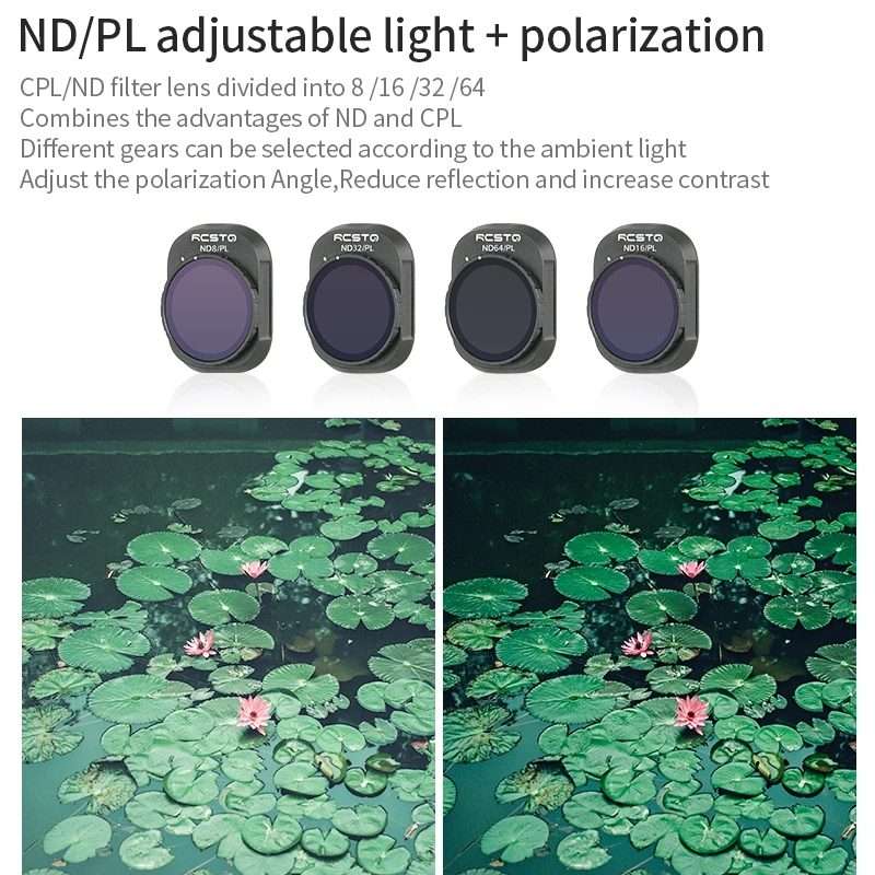 For DJI Mini 4 Pro RCSTQ Filter HD Protective Mirror Drone Accessories, Style: ND-PL8