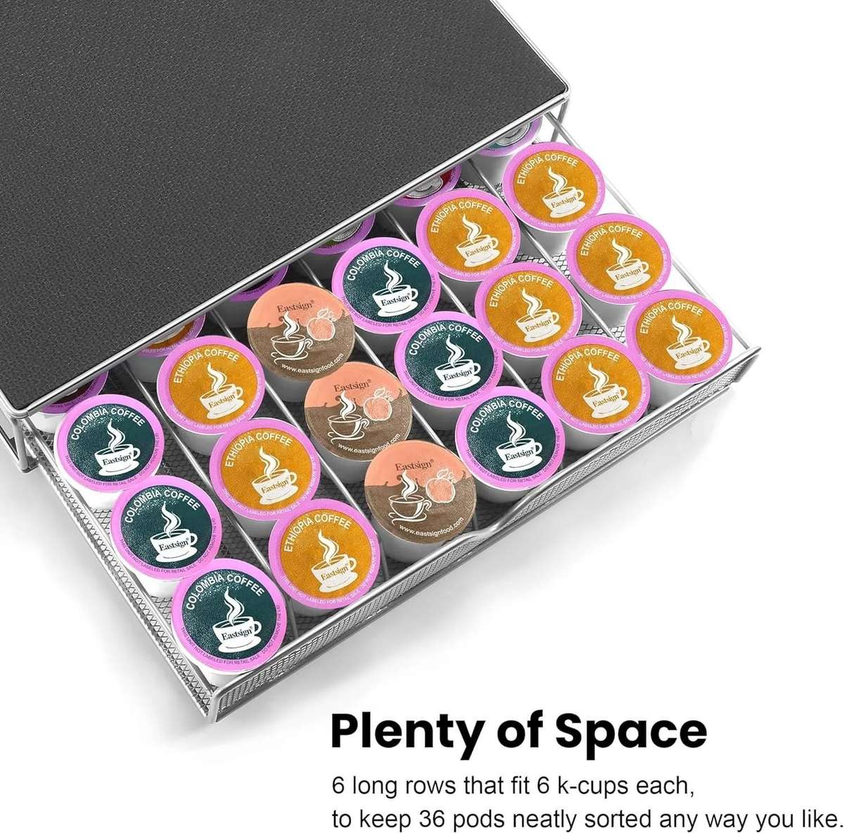 For K-CUP / Dolce Gusto OASISWJ 36pcs Coffee Capsules Organizer Coffee Machine Base(Gray)