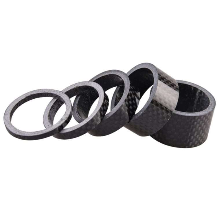 5pcs /Set Bicycle Carbon Fiber Gasket Fork Bowl Set Handlebar Pad 3/5/10/15/20mm