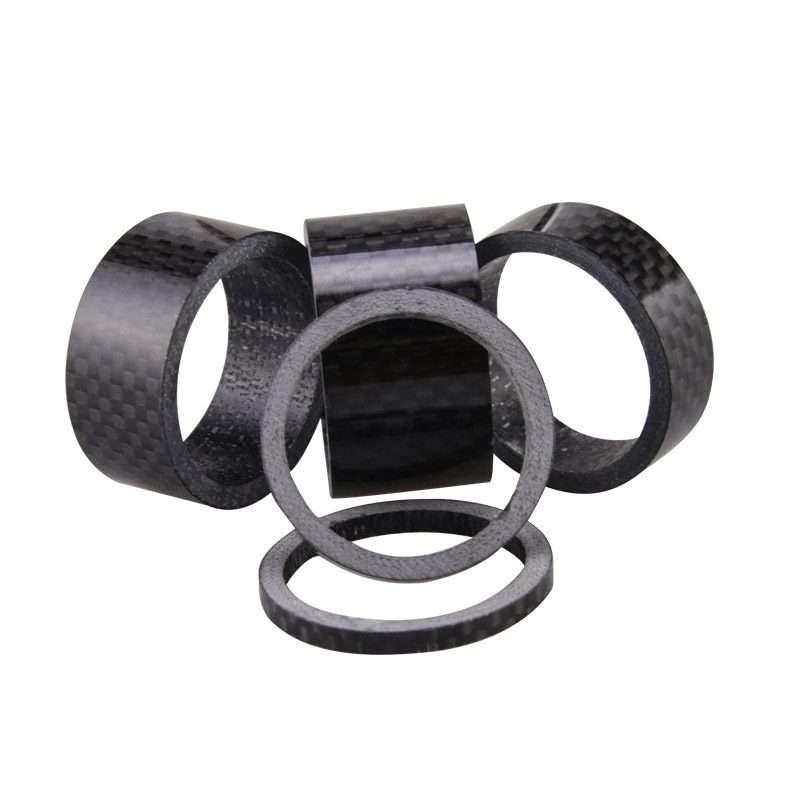 5pcs /Set Bicycle Carbon Fiber Gasket Fork Bowl Set Handlebar Pad 3/5/10/15/20mm