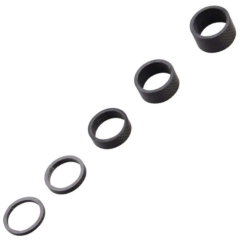 5pcs /Set Bicycle Carbon Fiber Gasket Fork Bowl Set Handlebar Pad 3/5/10/15/20mm