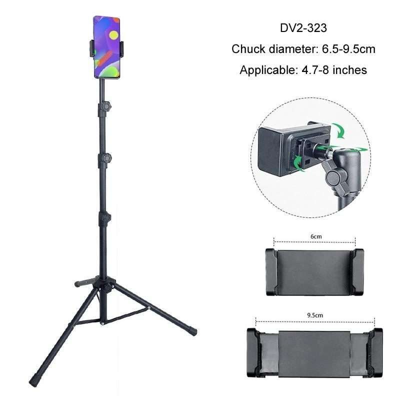1.6m Adjustable Tablet Stand Floor-Standing Retractable Mobile Phone Tripod ... (With Cloth Bag)
