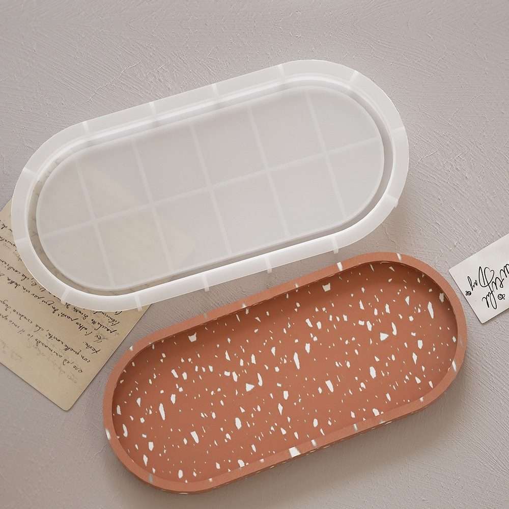 DIY Epoxy Oval Tray Dish Mold Silicone Mold for Flower Pot Base, Spec: 004