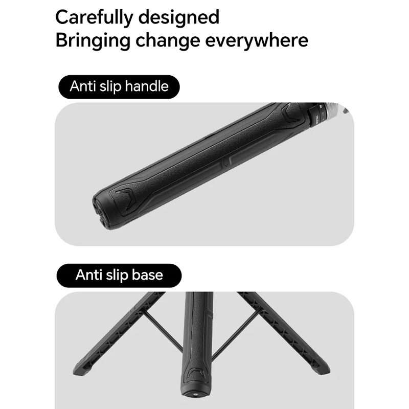 TELESIN 360 Degree Rotation 1.5m Selfie Stick Foldable Tripod For GoPro Hero / Insta36 ... (Black)