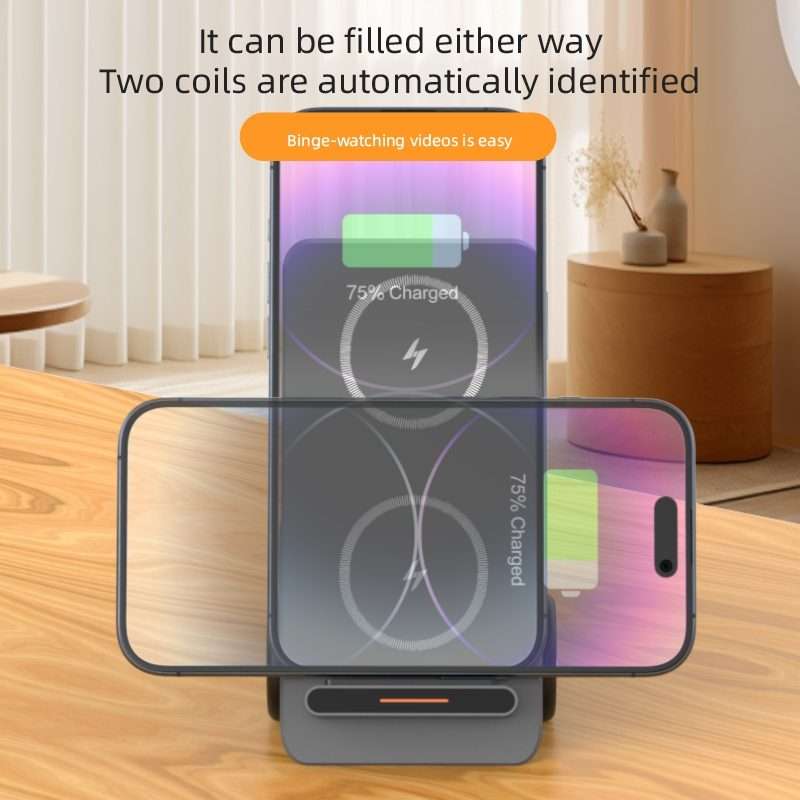 T20S 3-In-1 15W Small Forklift-Shaped Desktop Wireless Charger With LED Atmosphere Light(Yellow)