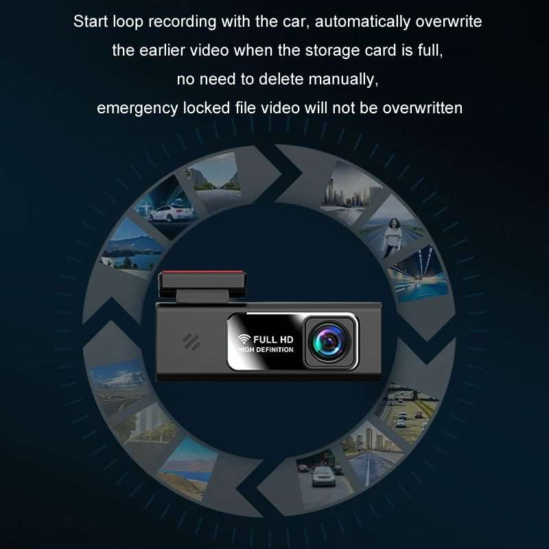 Mobile Phone WIFI Interconnection 2K Ultra-Clear Night Vision Hidden Driving Reco ... (No TF Card)