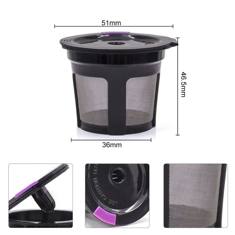 For Keurig Coffee Maker Reusable Mesh Coffee Filter(Black)