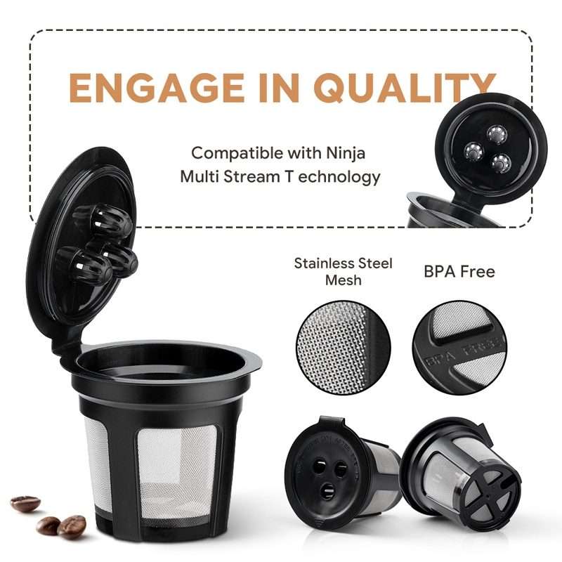 For Ninja Dual Brew Coffee Machines Three Holes Coffee Capsule Filter, Model: UA2227