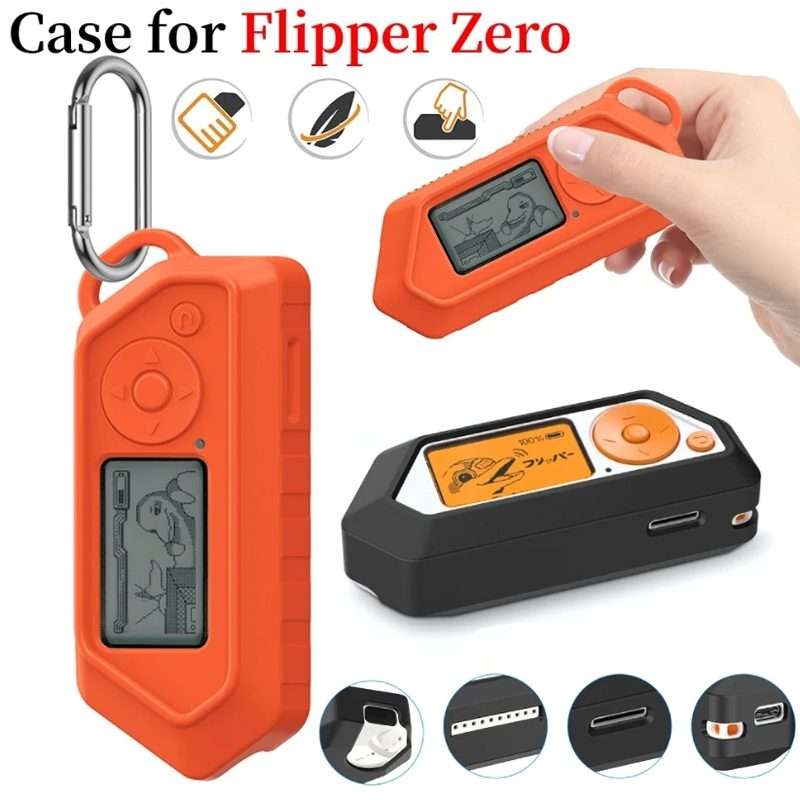 For Flipper Zero Electronic Pet Game Console Cover Anti-slip Silicone Protective Case(Orange)