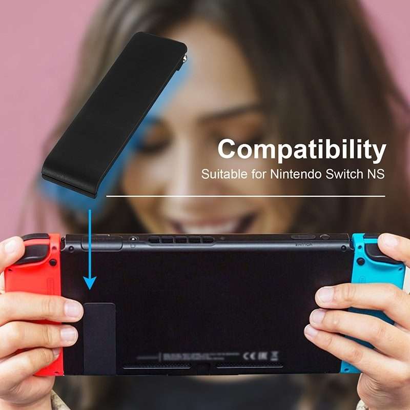 For Nintendo Switch Console 2pcs Replacement Kickstand Back Shell Holder(Transparent White)
