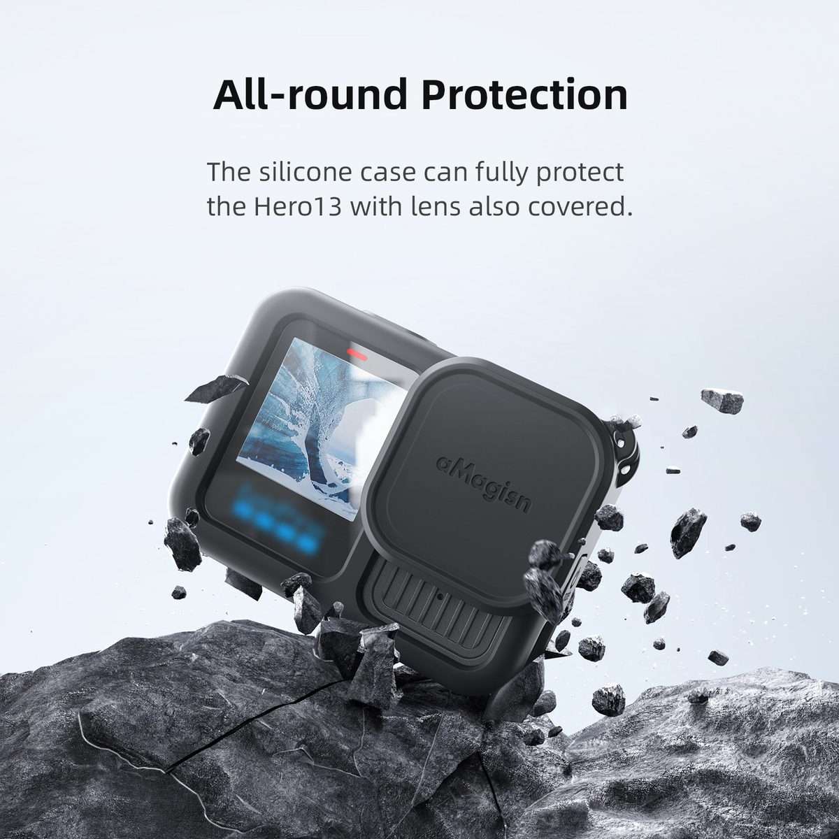 For GoPro HERO13 Black AMagisn Silicone Case Protective Cover(Blue)