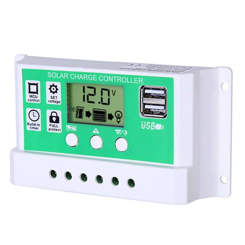 30A 12V PWM Solar Cell Panel Charger Controller Lithium-ion Lead-acid Battery Solar Controller