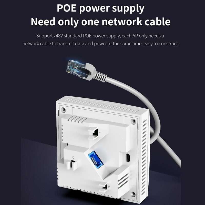 COMFAST CF-E591AX 1500Mbps Dual-Band WiFi6 In-Wall AP Supports 48V POE Power Supply