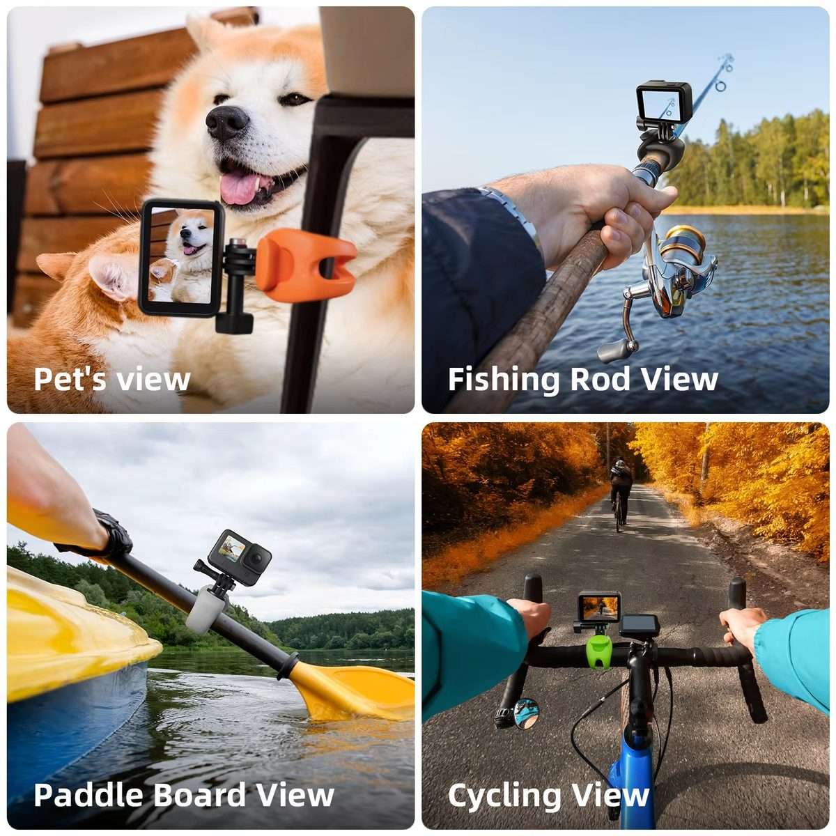 TELESIN Action Camera Mount Silicone Adjustable Mini Flexible Bracket For GoPro HERO ... (Green)