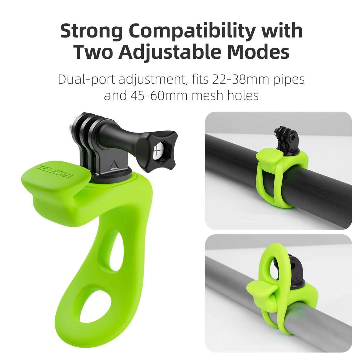 TELESIN Action Camera Mount Silicone Adjustable Mini Flexible Bracket For GoPro HERO ... (Orange)