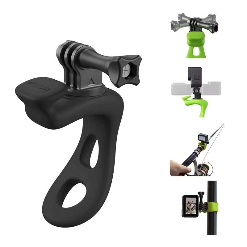 TELESIN Action Camera Mount Silicone Adjustable Mini Flexible Bracket For GoPro HERO ... (Gray)