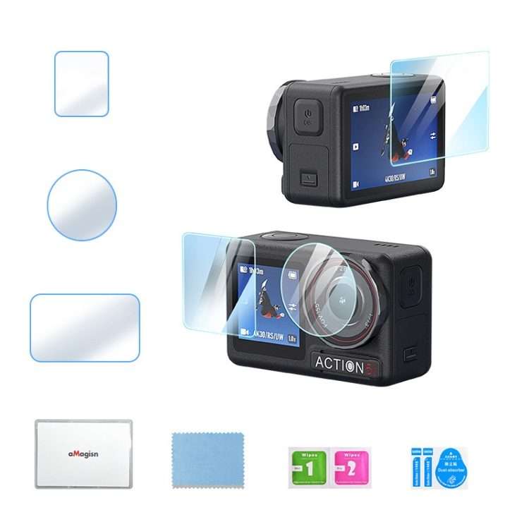 For DJI Osmo Action 5 Pro aMagisn 9H Hardness Tempered Glass Set Package A