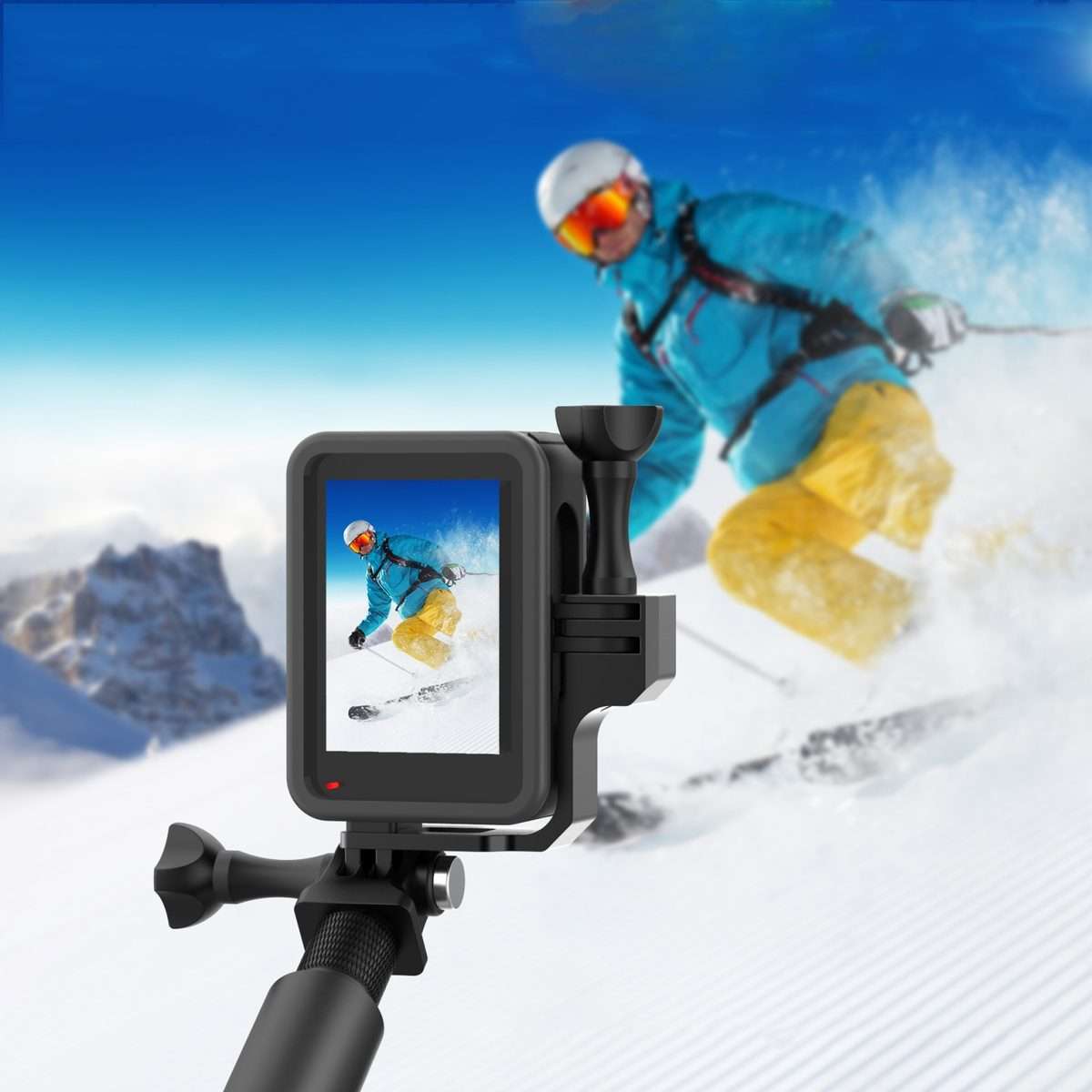 Universal Vertical Shooting Centering Arm Bracket For Action Camera, Spec: With 2pcs Long Screw