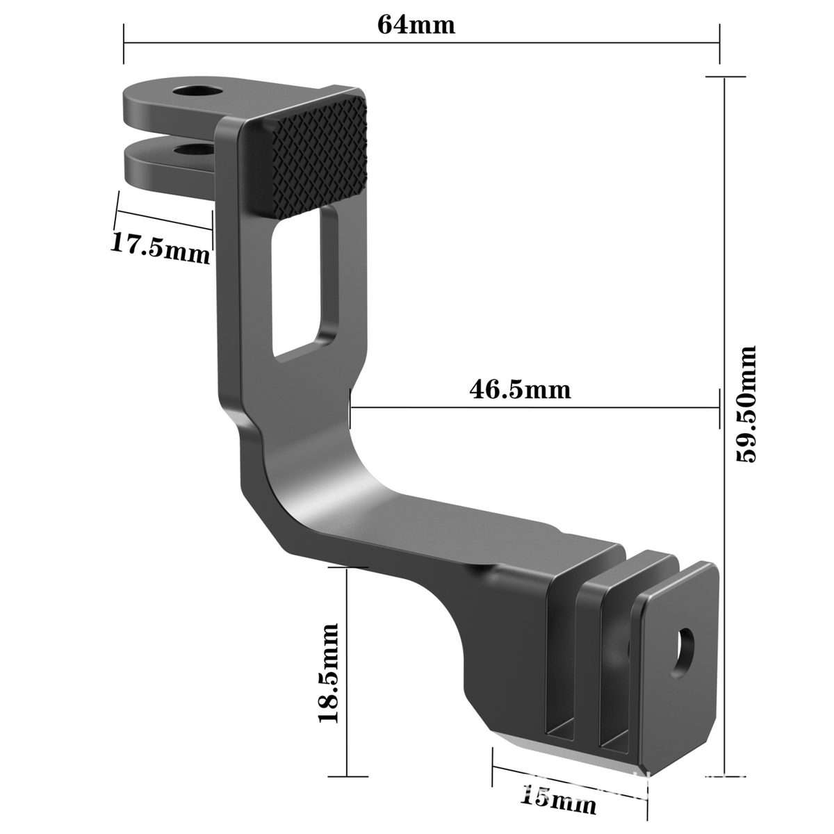 Universal Vertical Shooting Centering Arm Bracket For Action Camera, Spec: With 2pcs Long Screw