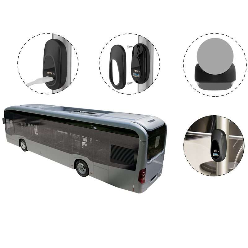 12-24V Bus Handlebar Installed USB Fast Charging Charger, Specifications: 2U+C QC+QC+PD