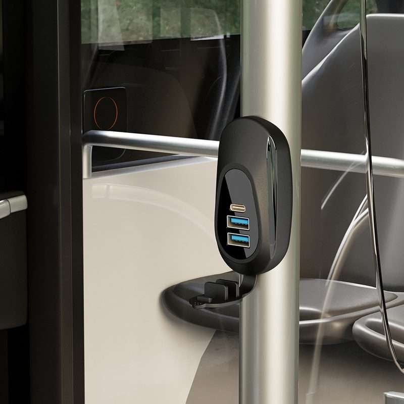 12-24V Bus Handlebar Installed USB Fast Charging Charger, Specifications: A+C QC+PD