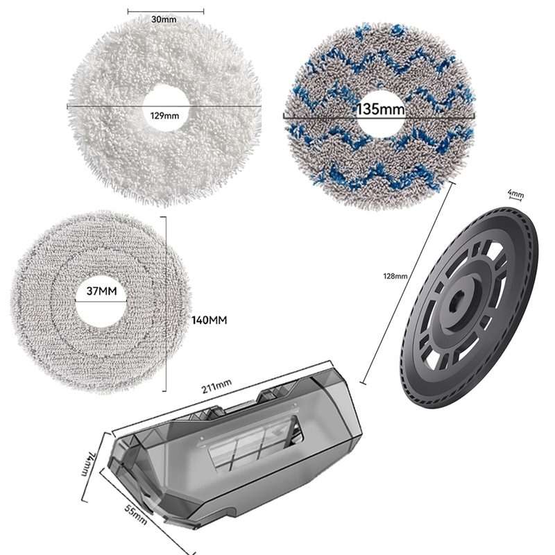 For Dreame X40 / X40 Pro Robot Vacuum Replacement Blue Gray Rag
