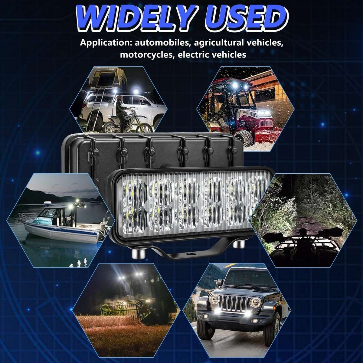 14W 9-30V 6 Inch Long Waterproof Car Work Headlight With Wire Set(X1)
