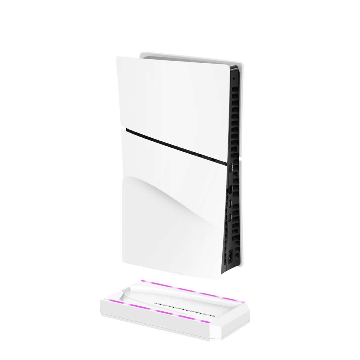 For PS5 Slim Console Wall-mounted Storage Rack With 3 USB2.0 Ports(White)