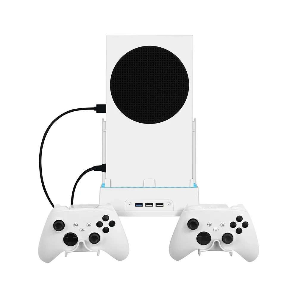 For XBOX Series S Wall Mounted Cooling RGB Multi-function Base With Fan and Hook(Black)