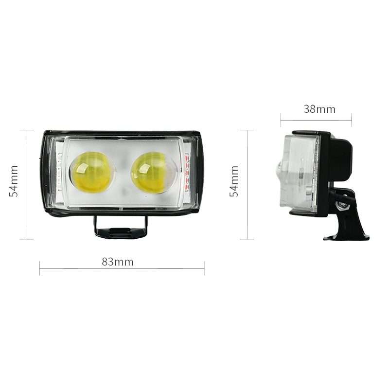 Motorcycle LED Spotlight External Mini Lens High Brightness Flash Headlight Driving F ... (2 Lens)