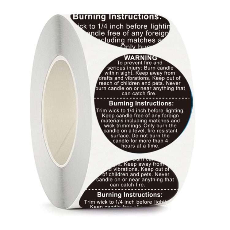 1.5 Inch Round Warning Label Packaging Sticker(Black)