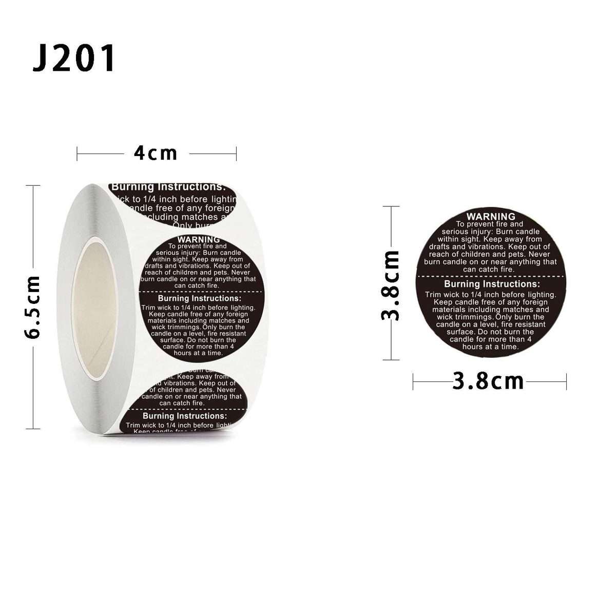 1.5 Inch Round Warning Label Packaging Sticker(Black)