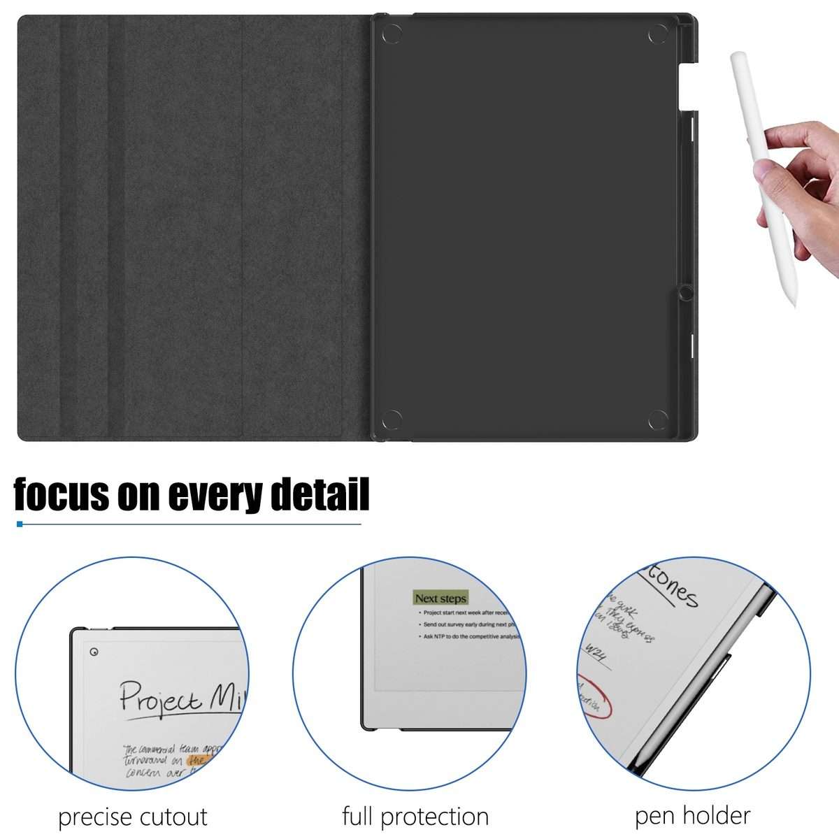For reMarkable Paper Pro 2024 11.8 inch Rotating Dormant Case(Black)
