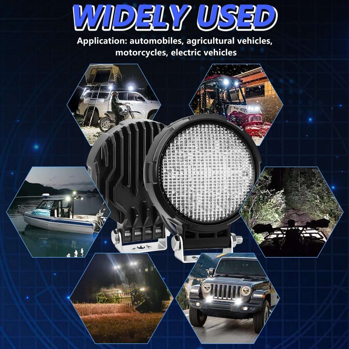 4 Inch Flood-Surface Mixed Luminous Anti-Glare Lens Round Light(D0084)