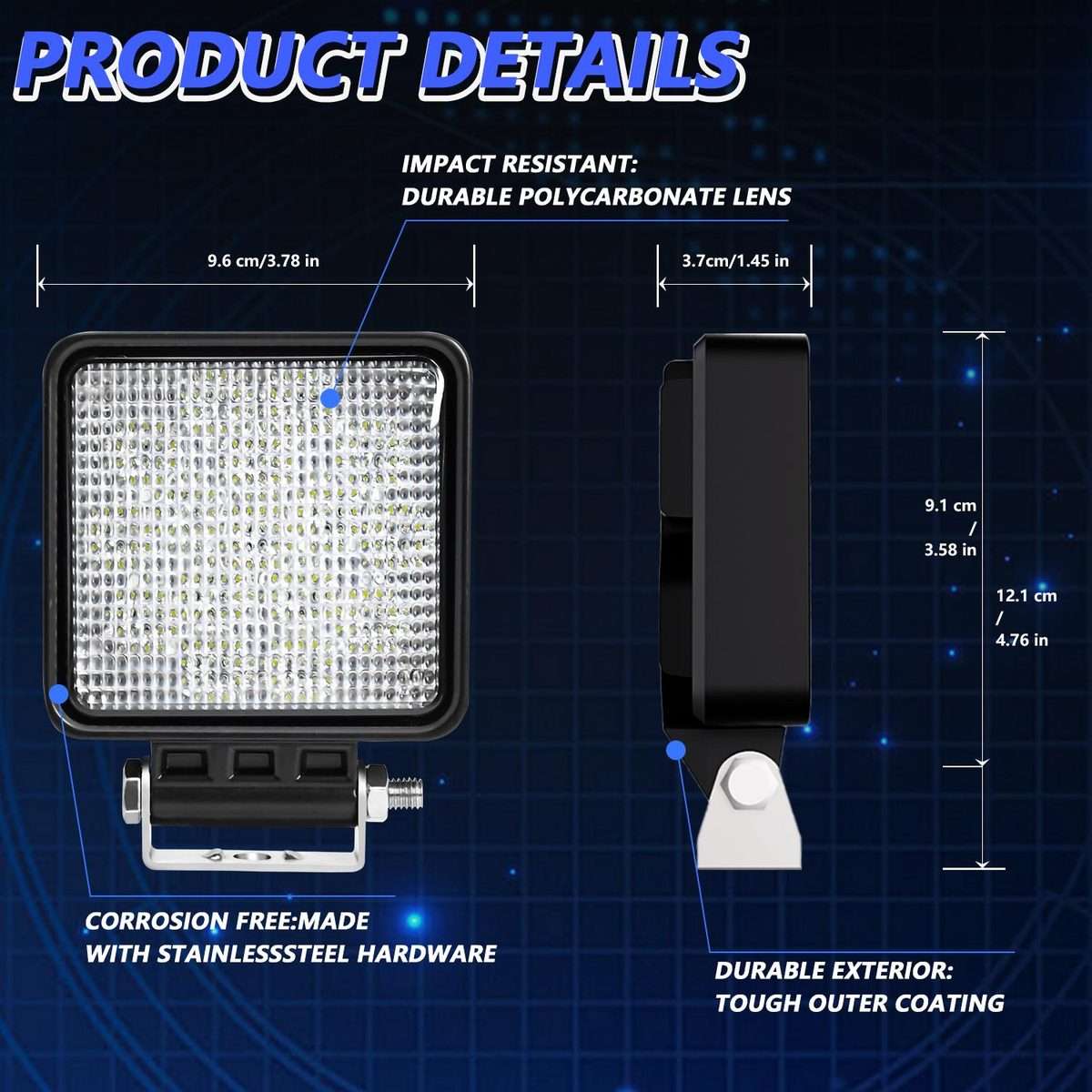 4 Inch Flood-Surface Mixed Luminous Square Light(D0083)