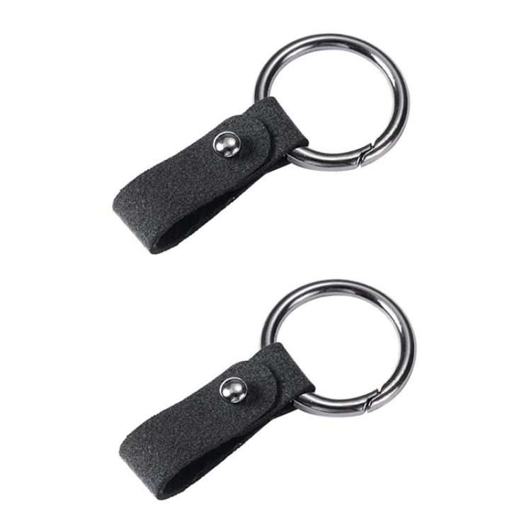 2pcs Simple Universal Car Keychain Metal Spring Ring DIY Pendant Decorations(Black)