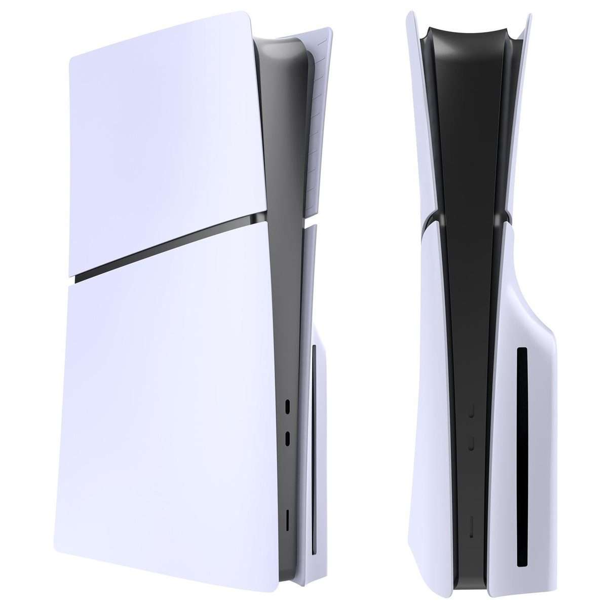 For PS5 Slim Replacement Faceplate Shell Detachable Protective Case, Model: Disc Edition White