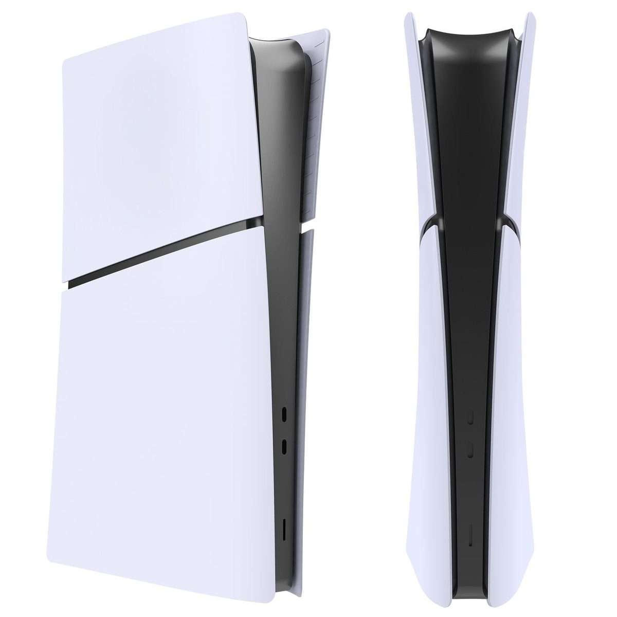 For PS5 Slim Replacement Faceplate Shell Detachable Protective Case, Model: Digital Edition White