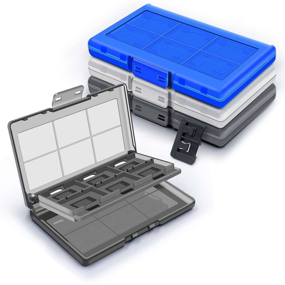 For Nintendo Switch / Switch Oled 12-in-1 Game Card Box Protective Case(Black)