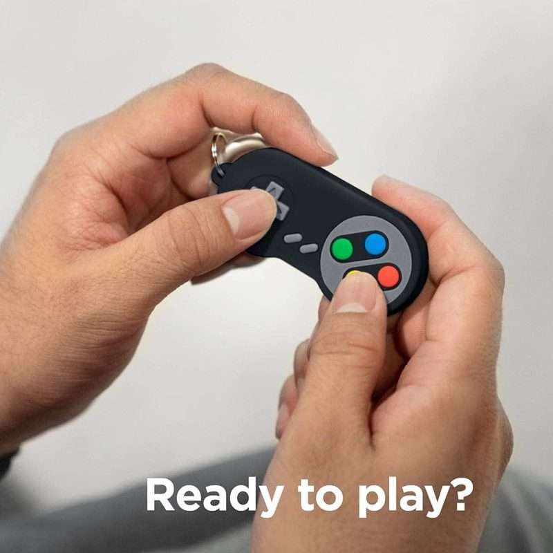 For AirTag 2nd Gen / AirTag 1st Gen Tracker Retro Game Console Shape Silicone Case ... (Deep Gray)