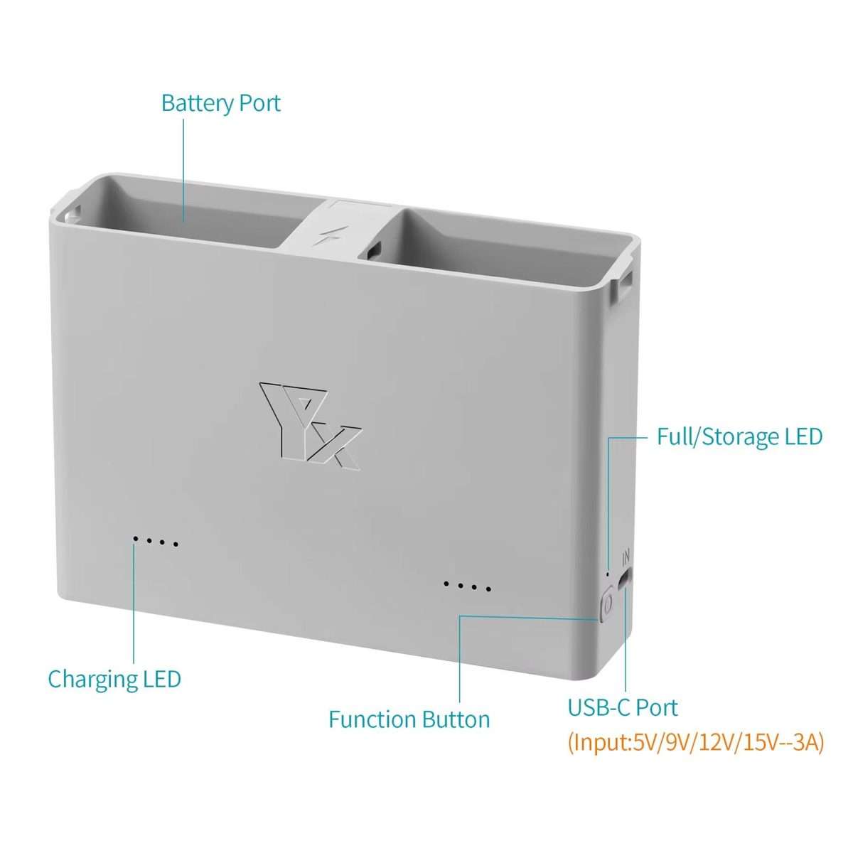 For DJI Mini 4 Pro / Mini 3 Pro / Mini 3 YX Two-Way Charger Battery Manager(Silver)