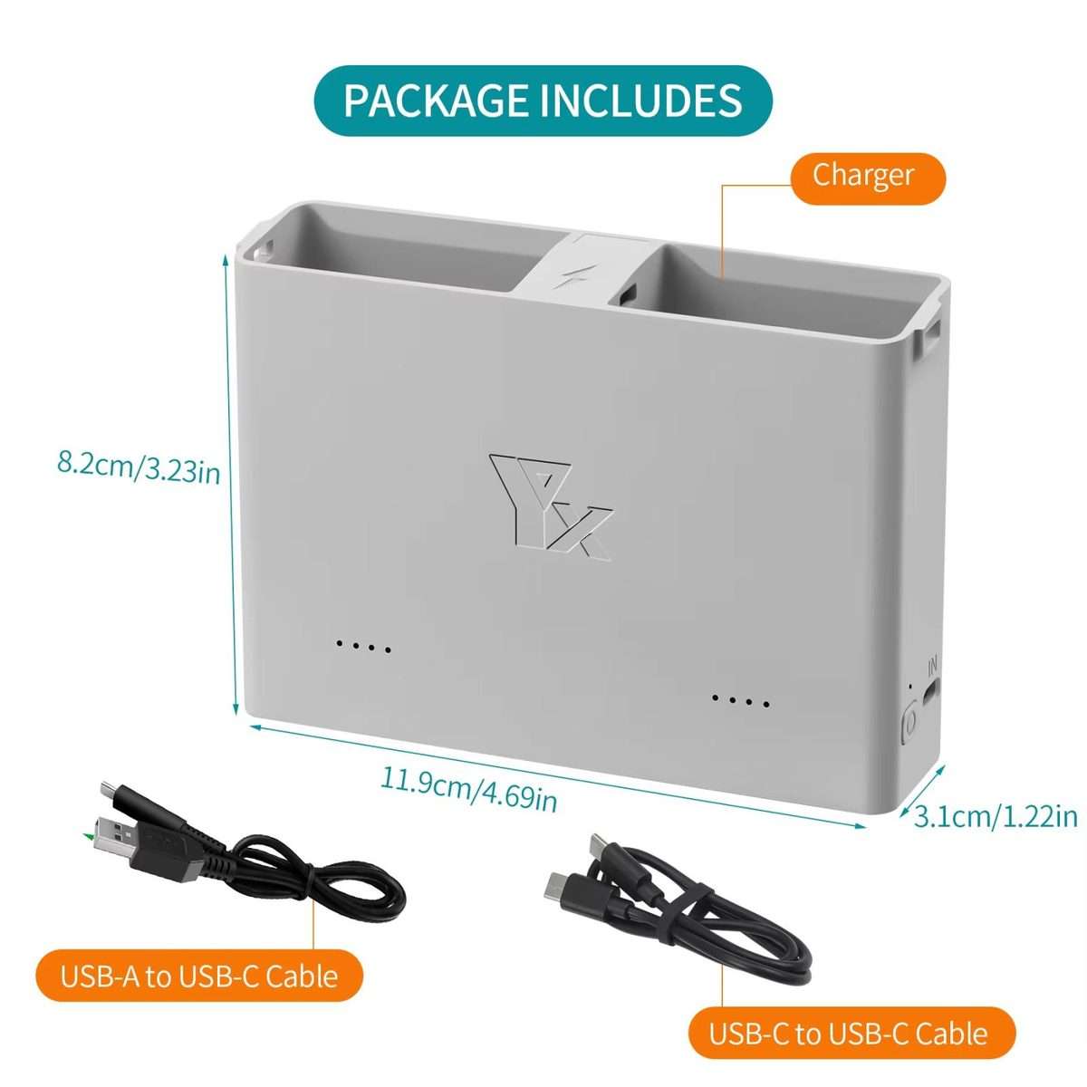 For DJI Mini 4 Pro / Mini 3 Pro / Mini 3 YX Two-Way Charger Battery Manager(Silver)