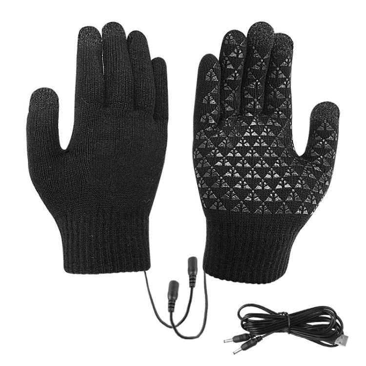 USB Heating Electric Warm Gloves Students Internet Writing Game Thickened Full Finger ... (Black)