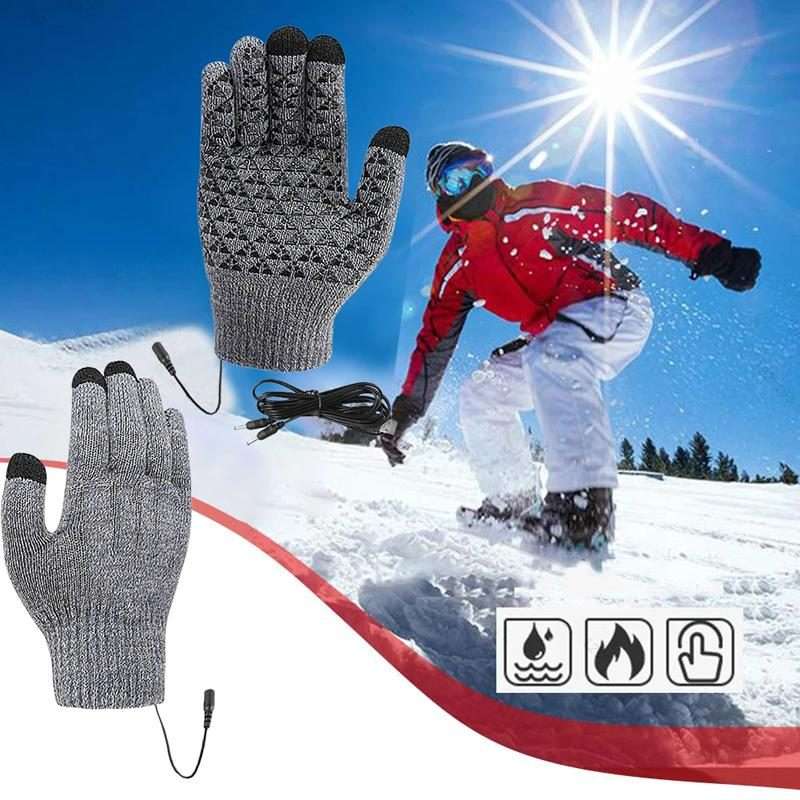 USB Heating Electric Warm Gloves Students Internet Writing Game Thickened Full Finger ... (Black)