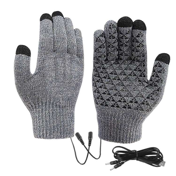 USB Heating Electric Warm Gloves Students Internet Writing Game Thickened Full Finger K ... (Gray)