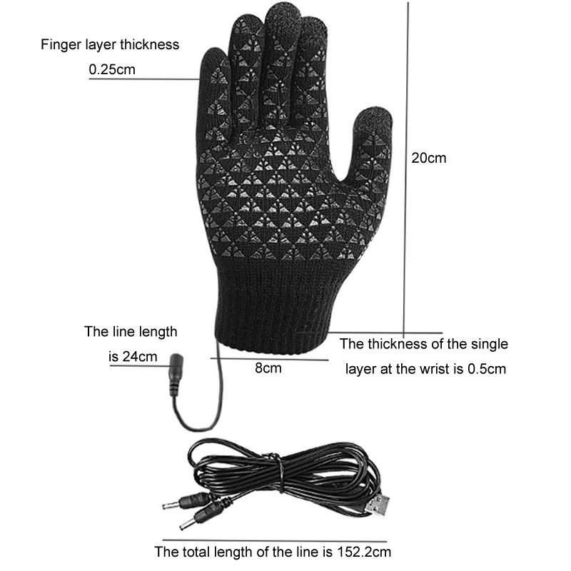 USB Heating Electric Warm Gloves Students Internet Writing Game Thickened Full Finger K ... (Gray)